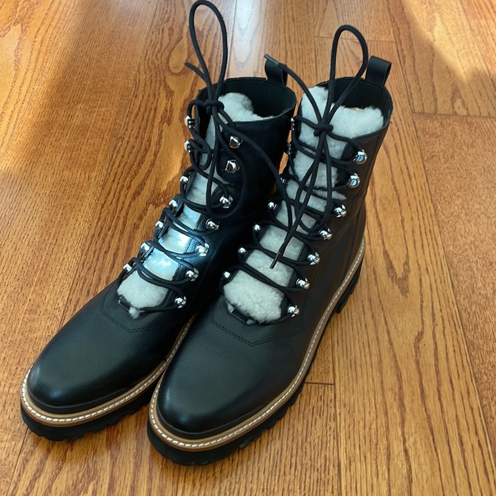 Marc Fisher LTD Izzie Genuine Shearling Lace Up Boot sz 11